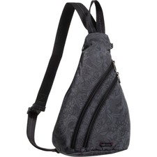 Sakroots On the Go Sling Backpack Black Spirit Desert Gray Floral Travel Purse