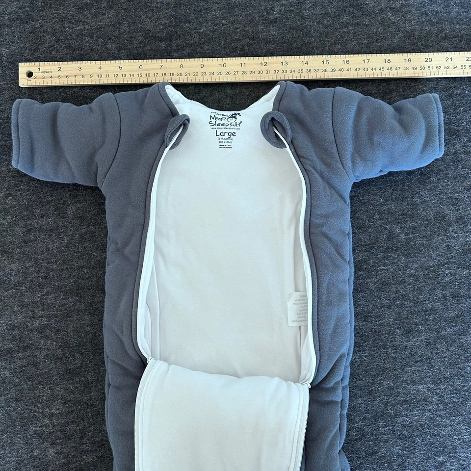 Traje de Dormir Bebé Merlin’s Magic Grande Azul Marino Pizarra 6-9 Meses 18-21lbs Foto 4 de 4