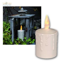 Outdoor LED Kerze für Außen mit Dämmerungssensor Licht-Sensor, flackernd, Garten
