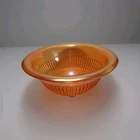 Vintage Marigold Glass Rolled Rim Ribbed Large Mixing Bowl Carnival Depression