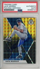 2021 Panini Mosaic Jack Morris 176 Black Gold 8/8 Signed Auto PSA DNA HOF Twins