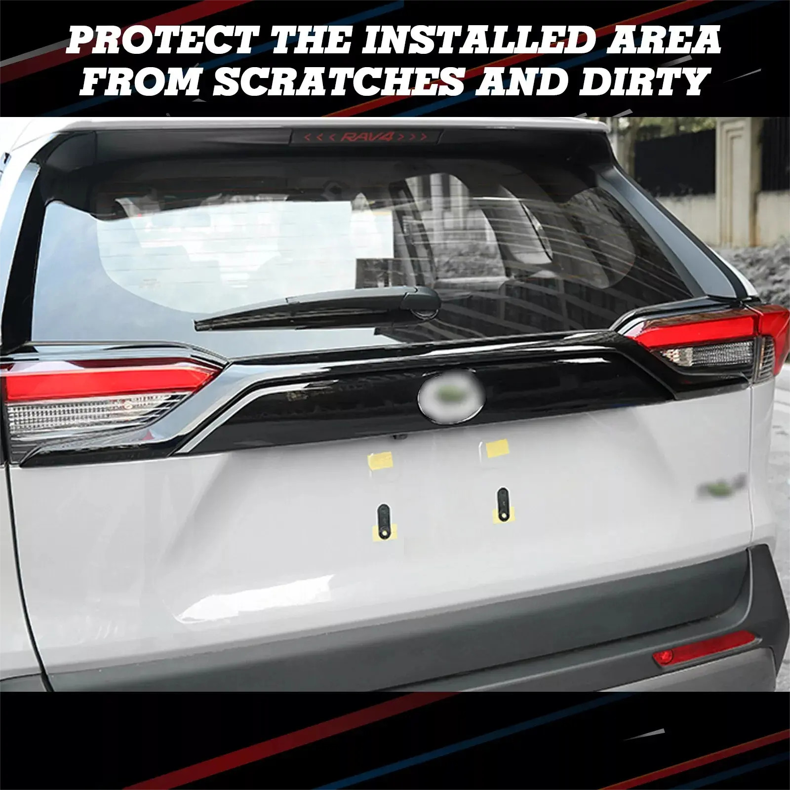 Exterior Rear Trunk Upper Lid Cover Trim For Toyota RAV4 2019-2025 Glossy Black