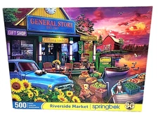 Springbok Riverside Market 500 Piece Puzzle  18" x 24" Complete
