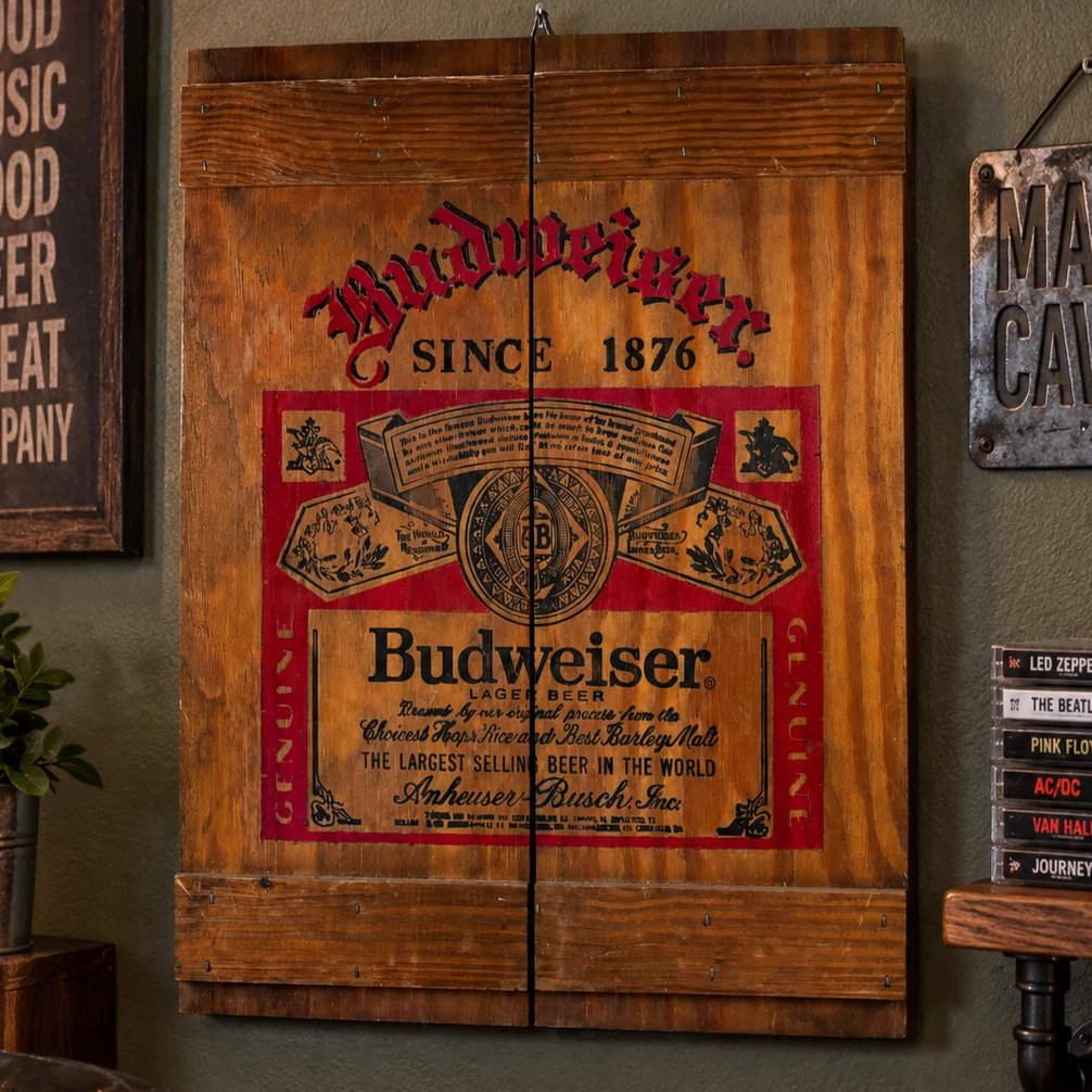 Wooden Beer Case Indiana Collectible Budweiser Signs & Tins for