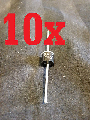 10x DIODES SOLAR PANEL 6 amp 6A 1000V 1KV Axial Rectifier Schottky Blocking b13