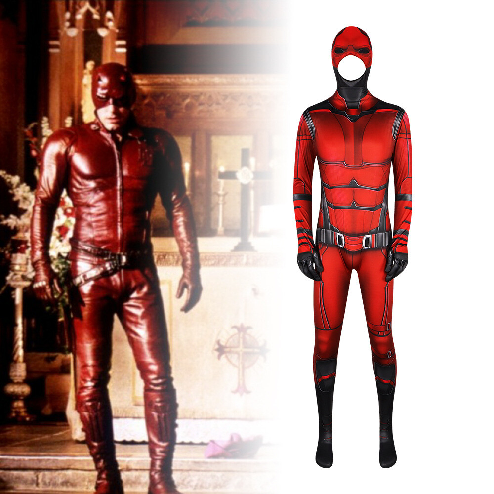 ペ*タ様 オリジナルヒーローコスプレパーツ Cosplay Daredevil Jumpsuits Mask Superhero Matt Murdock Bodysuits