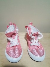 Cat Jack Toddler Coral Pink Lace and Glitter Sneaker - Size 9