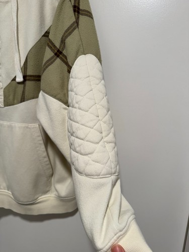 Urban Outfitters UO White Oversized Hoodie Half Zip Sweatshirt Check US Size S - Picture 9 of 12