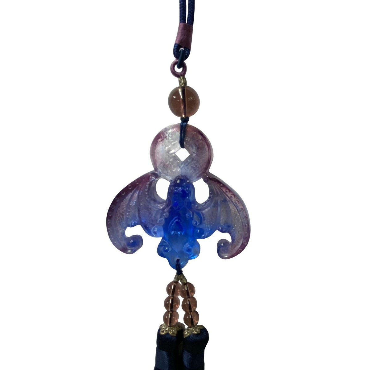 Liuli Crystal Glass Fengshui Fortune Blue Purple Bat Gift Decor Tassel ws1358S Liuli Crystal Glass Fengshui Fortune Blue Purple Bat Gift Decor Tassel ws1358S