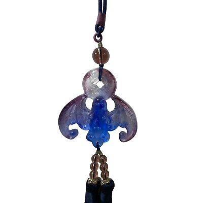 Liuli Crystal Glass Fengshui Fortune Blue Purple Bat Gift Decor Tassel ws1358S Liuli Crystal Glass Fengshui Fortune Blue Purple Bat Gift Decor Tassel ws1358S