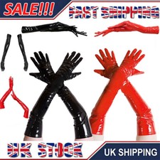 Women's Honour Shiny PVC Leather Long Gloves Opera Evening Party Clubwear Black'