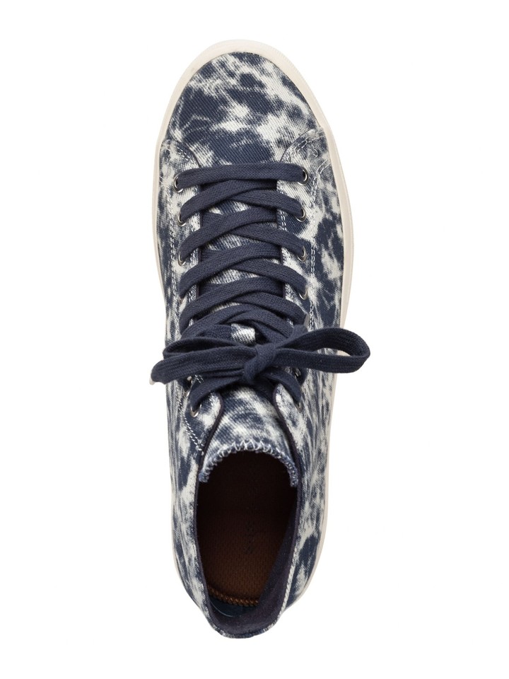 SUN STONE Mens Blue Tie Dye Comfort Mesa Round Toe LaceUp Sneakers