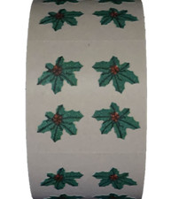 400 Holly Stickers in roll of 100 modules 2"x 2" , ea. sticker 1", RFZ8004