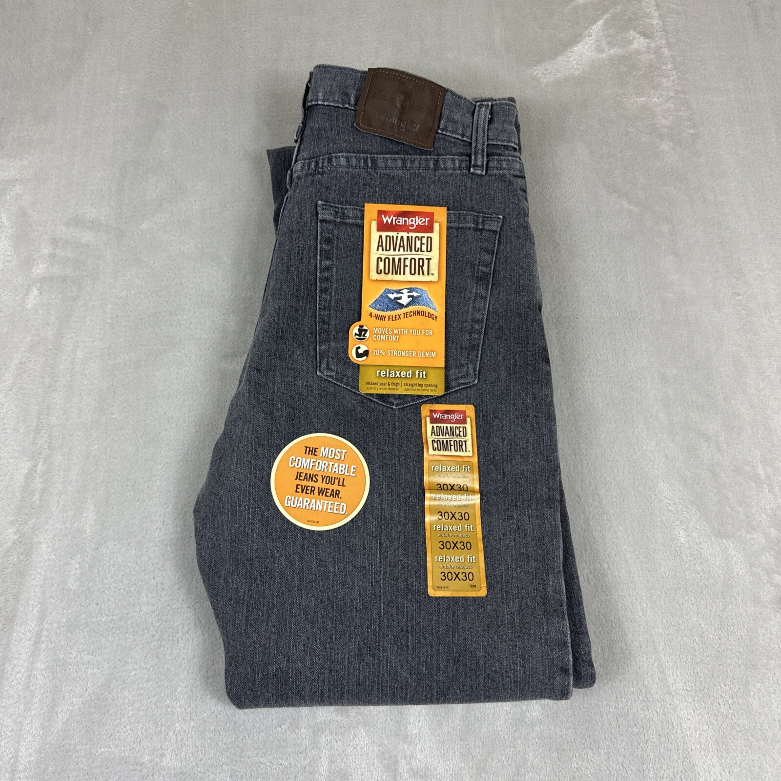 Men's Size 30x30 Advance Comfort Blue Relaxed Fit Gray Denim