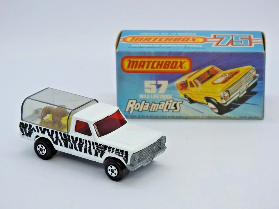 MATCHBOX SUPERFAST WILD LIFE TRUCK No.57 HTF IN RARE ITALIAN SCRIPT J BOX 1981 - Image 2 of 4
