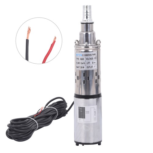 Solar Water Pump Submersible Deep Well Pump 12V DC 6.6 GPM 98 ft 250W - 第 1/7 張圖片