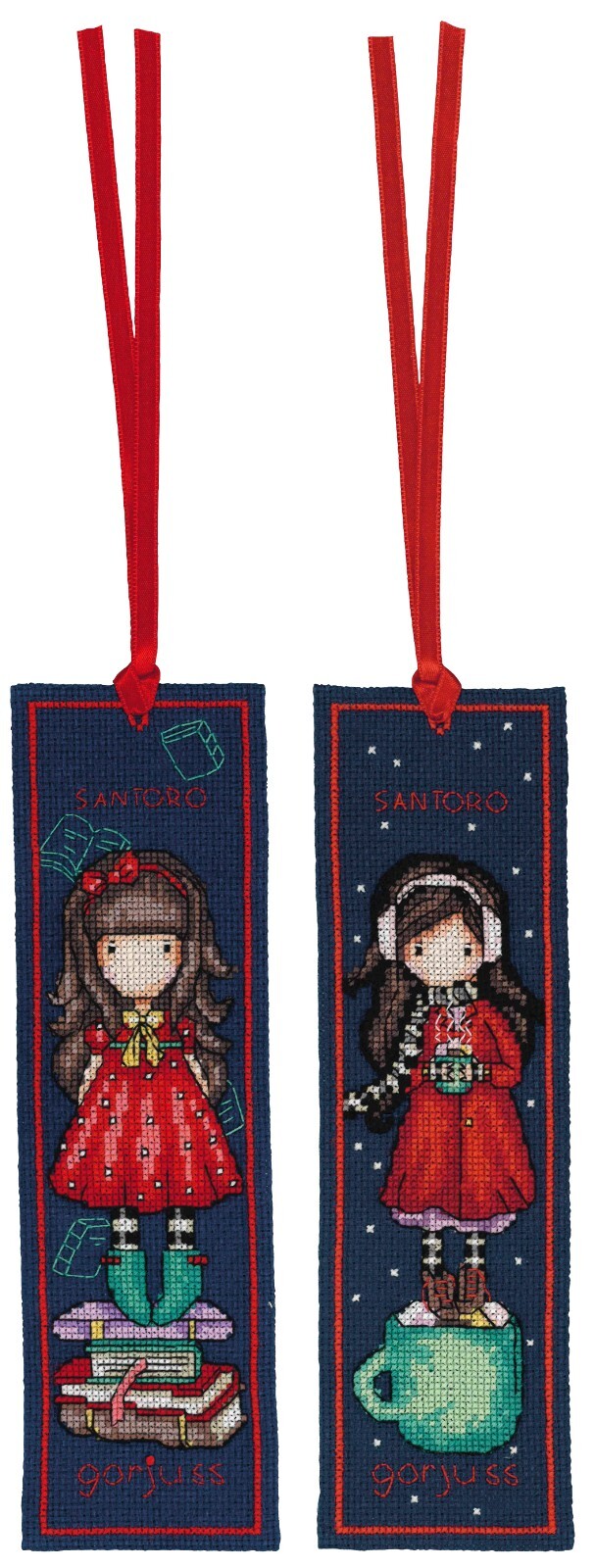 Santoro Gorjuss  Cross Stitch Bookmark Kit - Set of 2 Blue - Vervaco