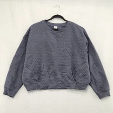 All In Motion Women's Quilted Crewneck Sweatshirt Navy Size XXL