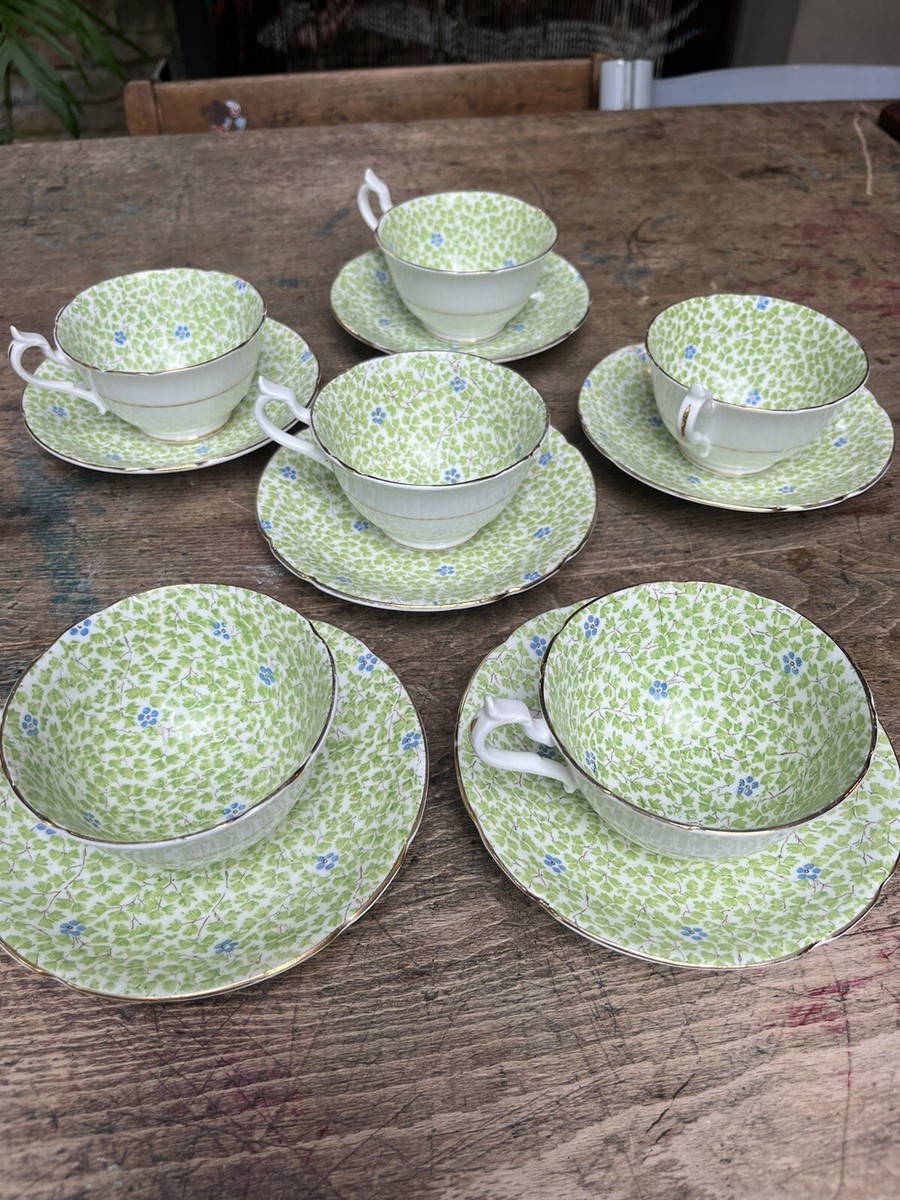 x Rare Vintage Stanley English Bone China Tea Cup and Saucer Set