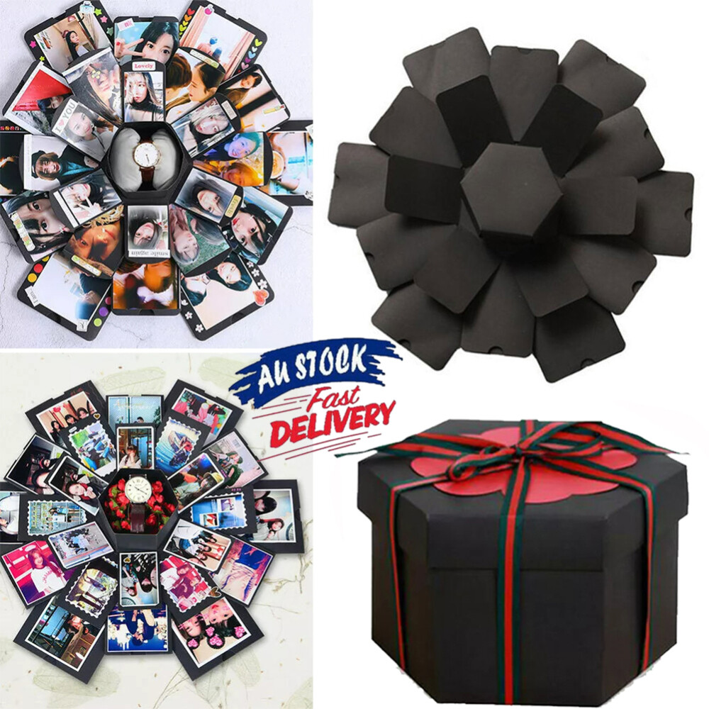 2PCS Surprise Explosion Box Love Memory Photo Album Birthday Anniversary Gift AU