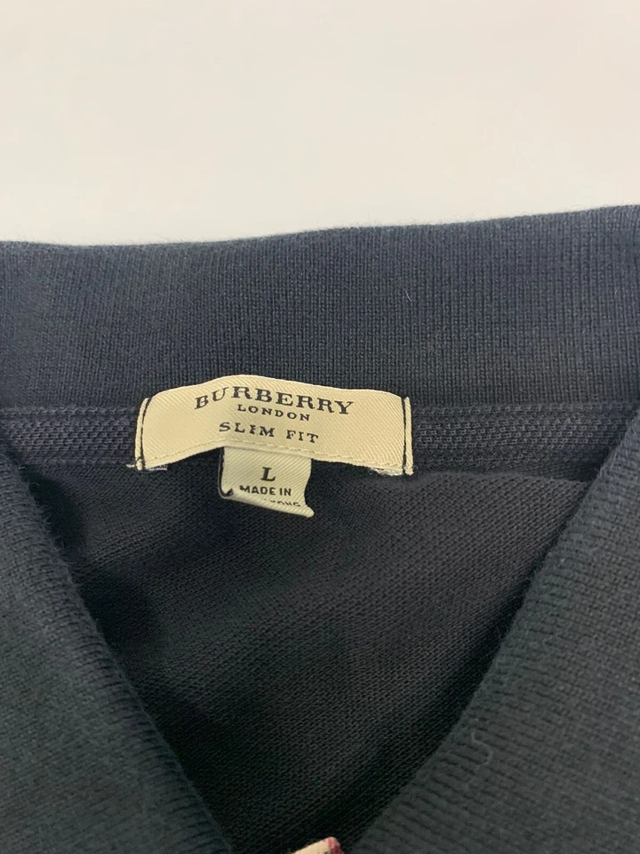 Burberry London Shirt Polo Short Sleeve Black L Men's A45 - Image 3 of 4