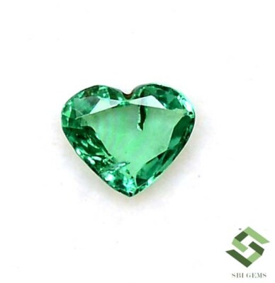 4.75x5.50 MM Zertifiziert Natürlicher Smaragd Herz Form Schnitt 0.32 Karat Lose