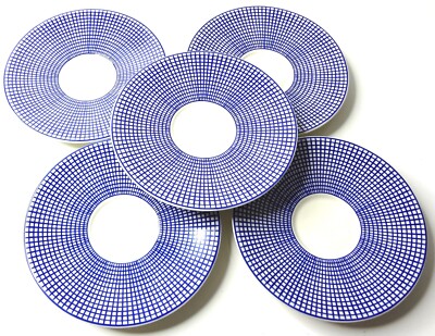 SWID POWELL ''Graph Blue'' RARE FIND  Lot of 5 . COFFEE SAUCERS Collectible