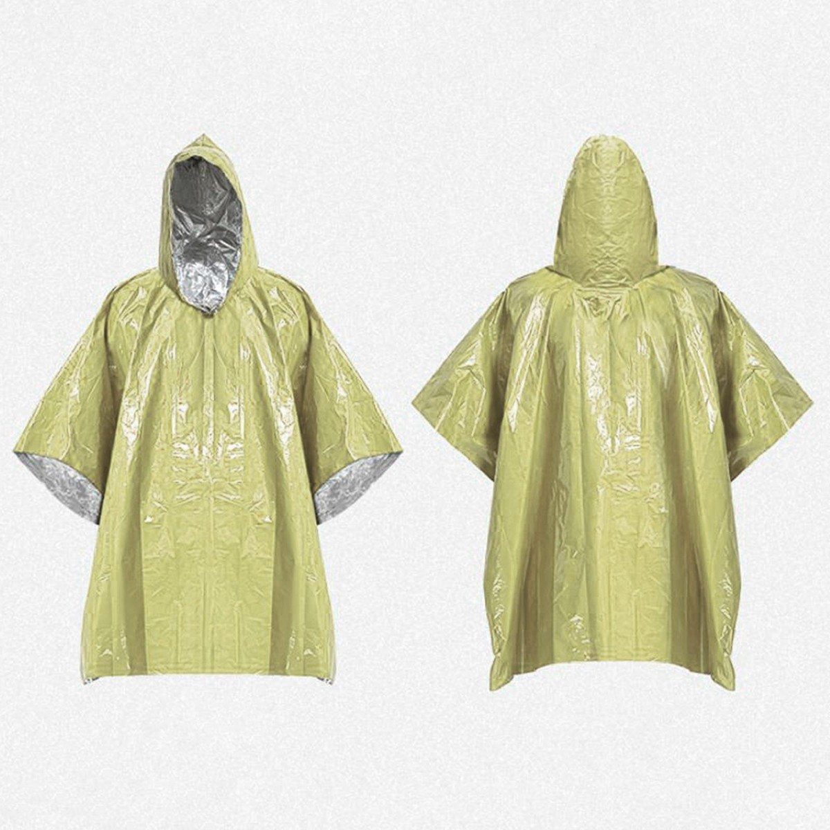 Emergency Rain Poncho, Raincoat with Hood Reusable Rain