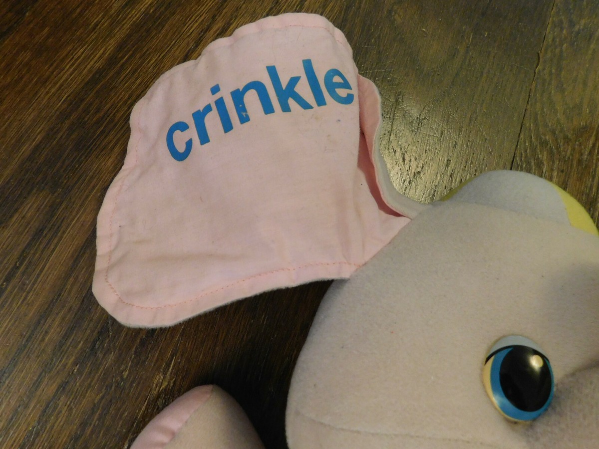 Vtg 1986 Playskool Baby Busy Elephant Mouse Plush Activity Toy