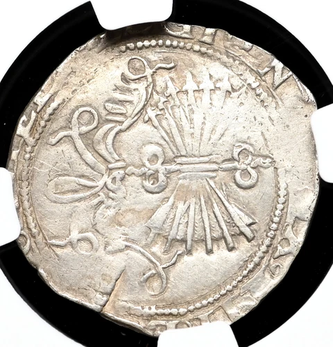COLONIAL ERA SPAIN. Ferdinand and Isabella, 1474-1504 Silver Real, NGC AU