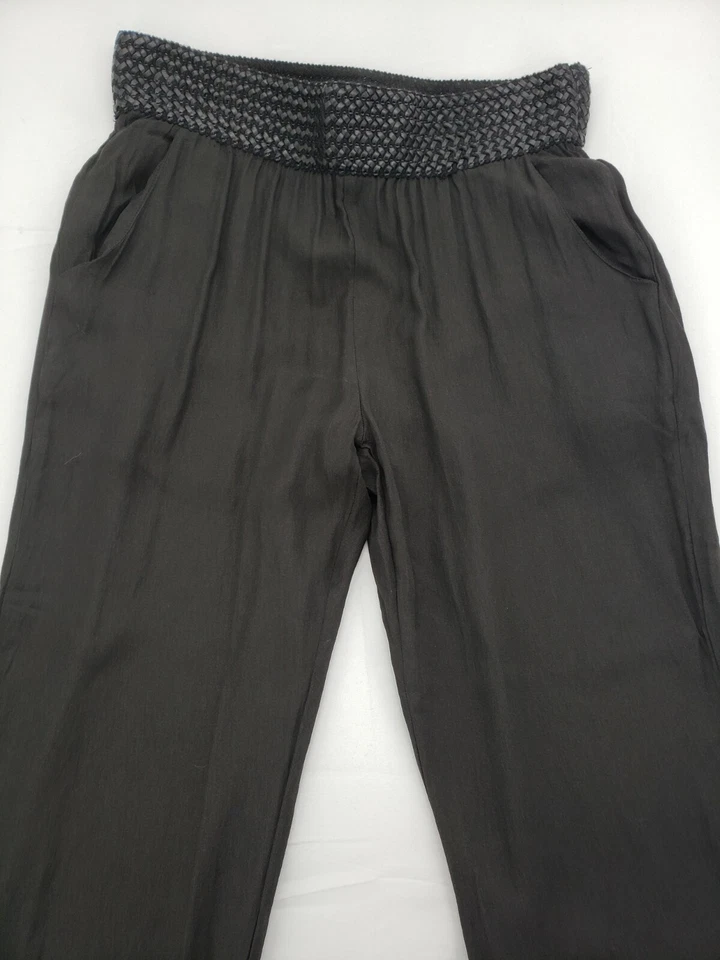 Pantalones de vestir B York para mujer talla L negros con cinturón trenzado cintura NUEVOS NUEVOS CON ETIQUETAS Foto 2 de 4