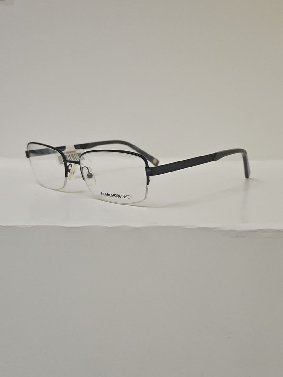 Marchon NYC Eyeglasses Frames M-2008 001 Black metal half  display picture 3