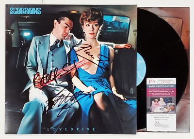 SCORPIONS サイン入ポストカード スコーピオンズ EMI HARVEST SCORPIONS BAND SIGNED LOVEDRIVE ALBUM LP VINYL RECORD ALBUM JSA