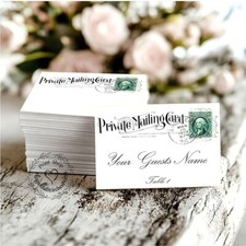 PRIVATE MAILING POSTCARD FLAT WEDDING PLACE CARDS, TAGS or ESCORT CARDS 167