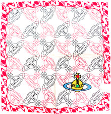 Vivienne Westwood Japan Double Layer Handkerchief Orb Beige  Red 27.5cm