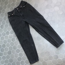 Vintage Levis 521 Tapered Fit Leg Jeans Womens 12 Petite Made In USA Faded Black