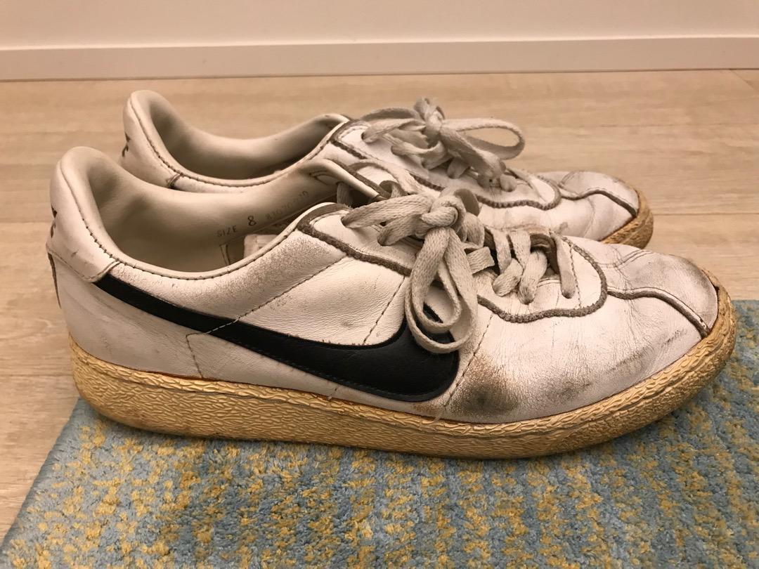 NIKE BRUIN LEATHER White x Black US8 80s Made in Taiwan 1983 NIKE BRUIN LEATHER White x Black US8 80s Made in Taiwan 1983
