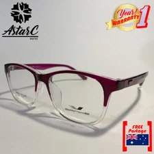 Sanhe Purple Clear Unisex Clear Lens Eyeglasses Frame/TR90/UVProtect/Men/Women 