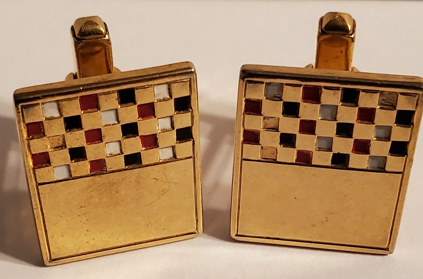 Anson gold color and multi color checker board cu… - image 1
