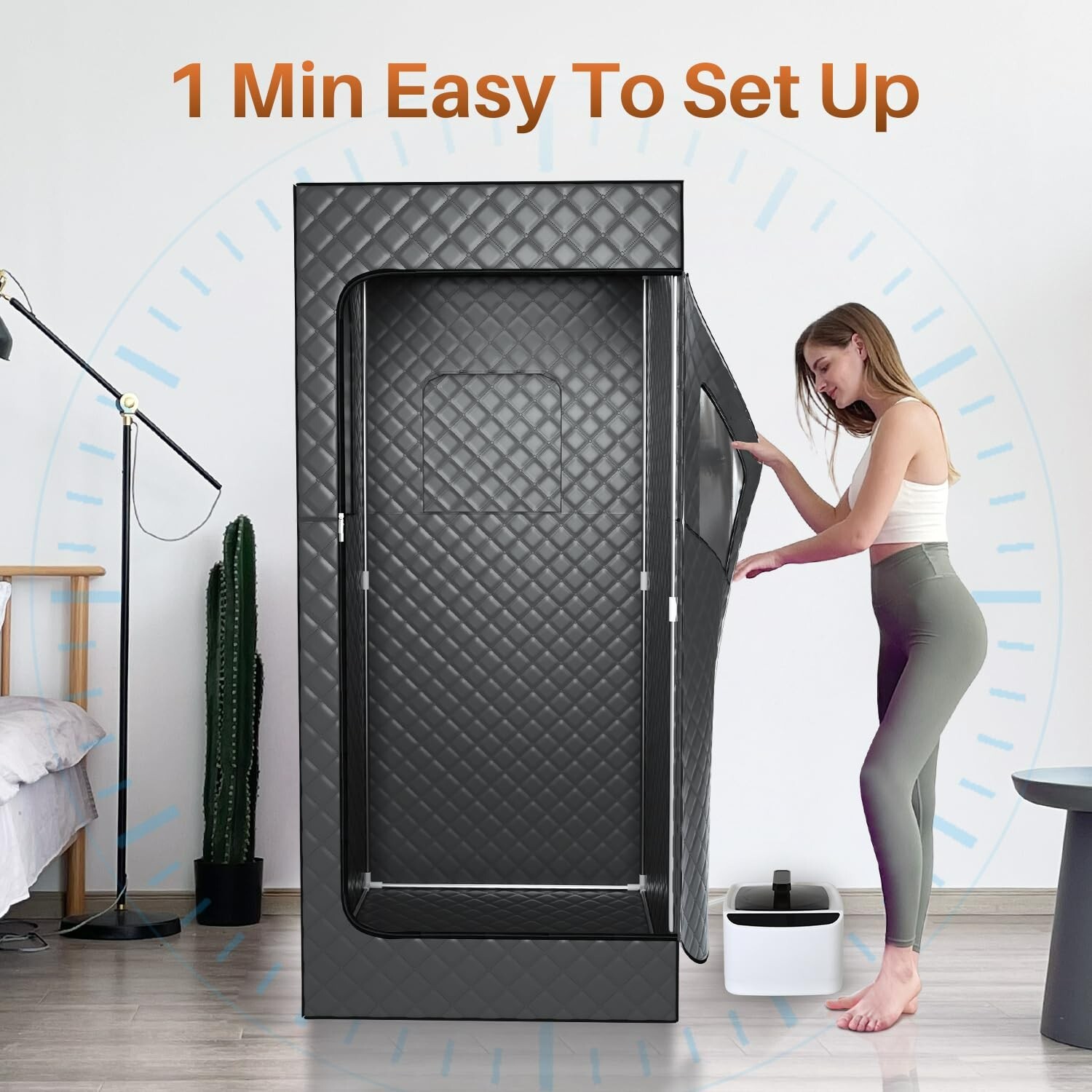 TOREAD Portable Steam Sauna for Home, Full Size Sauna Box, 2.6L 1000W