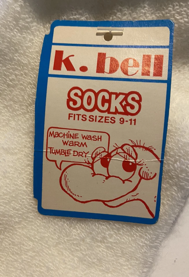 Meias vintage Bloomie's Bloomingdale's K. Bell tamanho 9-11 NOS raras - Imagem 3 de 4
