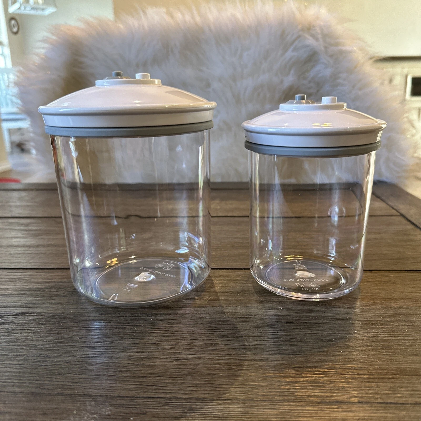 2 Foodsaver Snail Vacuum Sealer Canisters & Lids KY-114 &KY-124 Jars 25 & 50 oz