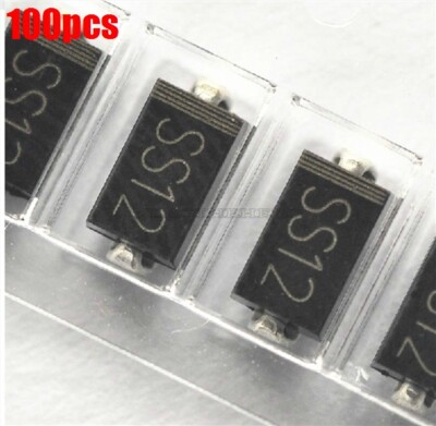 100Pcs Rectifier Voltage 20 To 40V Current 1A Smd Schottky Barrier SS12 1N581 ql