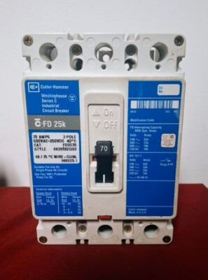 EATON Cutler-Hammer FD3070 3P 70 AMP 600V 25K Circuit Breaker SHIPS SAME DAY
