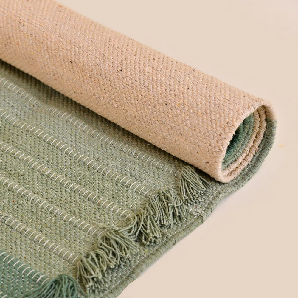 Thick Non-Slip Organic Cotton Yoga Mat for Pilates Workout 2x6 FT