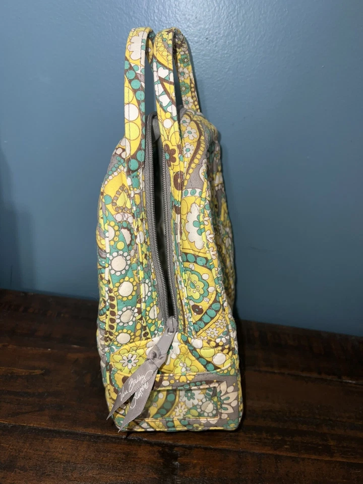 Vera Bradley Womens Lunch Box Bag Lemon Parfait Floral Yellow Gray Blue #1843 - Image 4 of 4