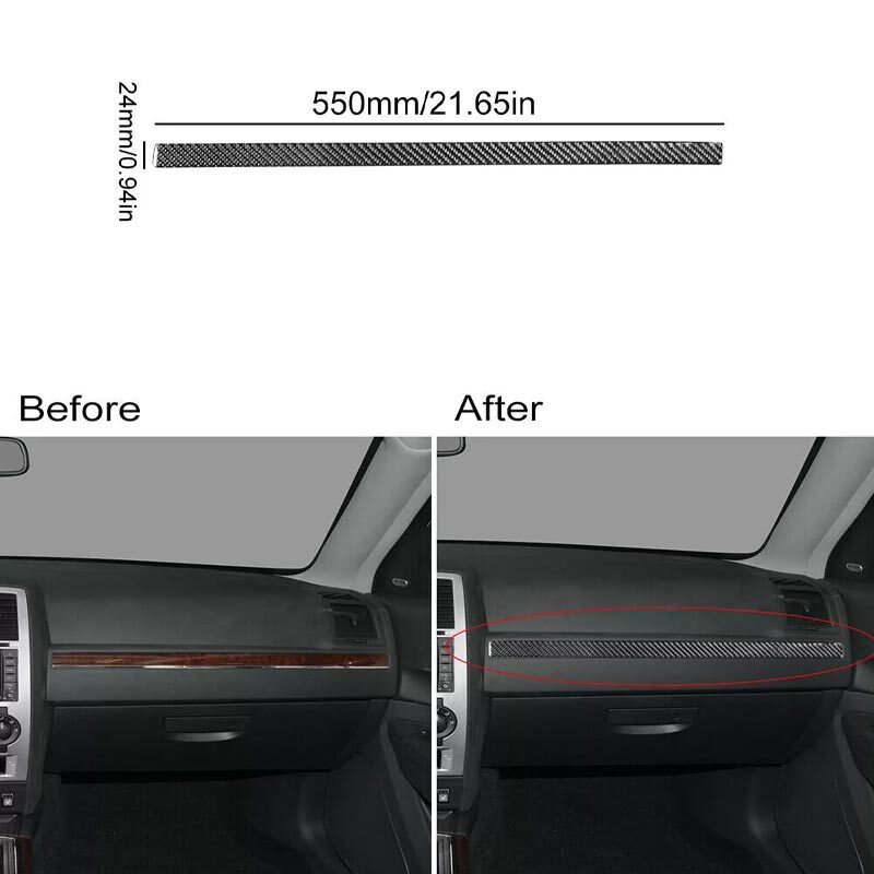 Car Interior Passenger Side Dash 08-10 For Chrysler 300 Carbon Fiber Cover Trim