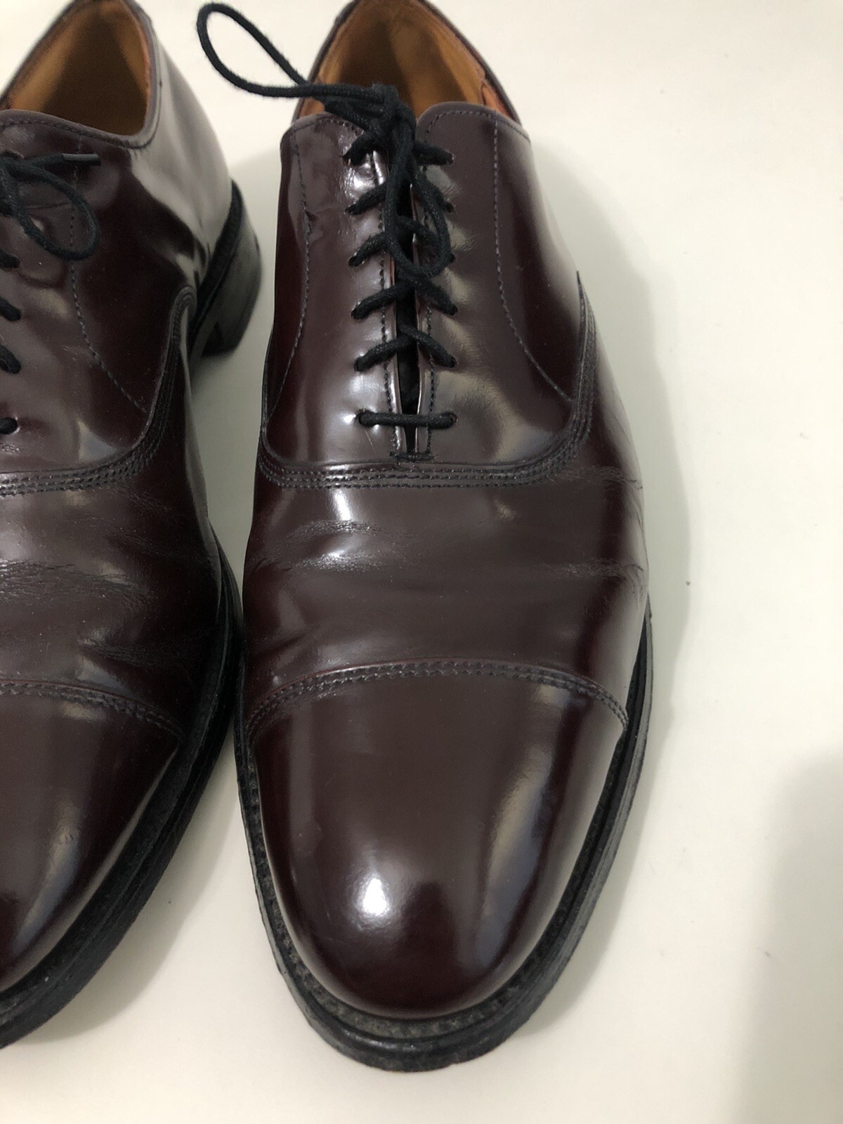 BURGANDY ALLEN EDMONDS PARK AVENUE LEATHER OXFORD DRESSS SHOES MENS SIZE 10.5C