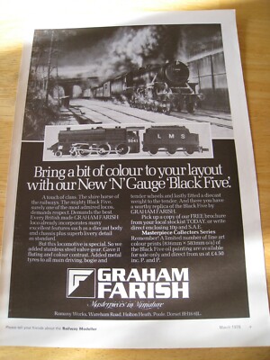 GRAHAM FARISH MINIATURE MODELS LOCOMOTIVES TRAINS 1978 ADVERT A4 SIZE FILE 11