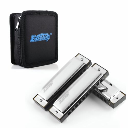 EASTTOP Diatonic Harmonica Set of 3 10Hole Blue Harp Mouth Organ Blues Harmonica - Picture 4 of 6